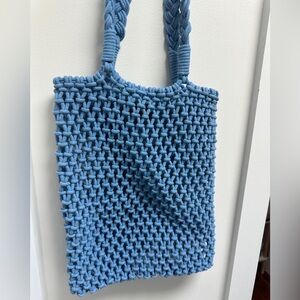J.Crew Blue Crocheted Tote Bag